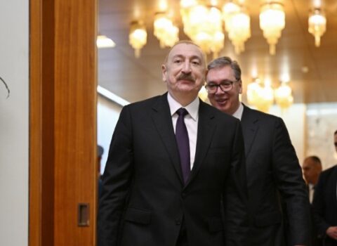 İlham Əliyevlə Vuçiç mətbuata bəyanatlarla çıxış edirlər