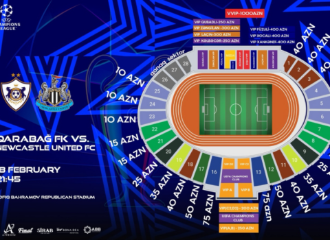 “Qarabağ”-“Nyukasl” oyununun biletləri satışda