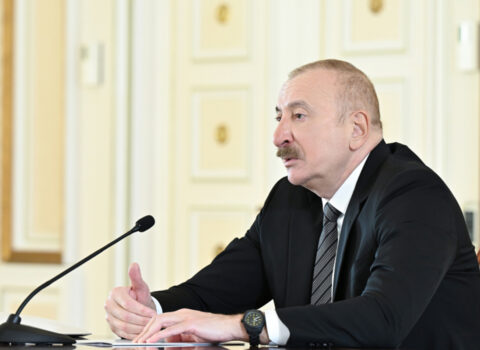 “İlk dəfədir ki, bu tədbirdə sülhü əldə etmiş dövlət başçısı kimi iştirak edirəm”