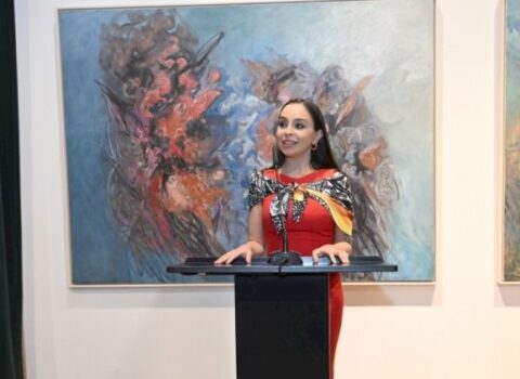 Leyla Əliyeva Tiranada beynəlxalq incəsənət sərgisinin açılışında iştirak etdi