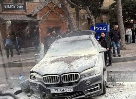 Bakıda qəza: BMV yandı