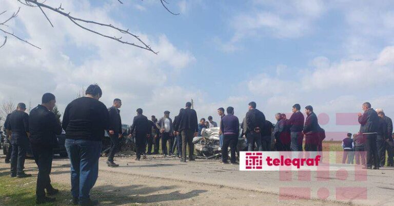Ağcabədidə ağır qəza: 1 ölü, 1 yaralı – Foto
