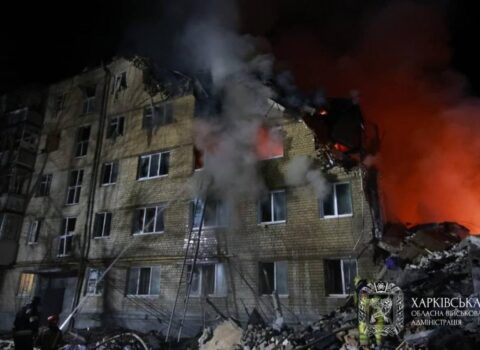 Rusiya Xarkovda yaşayış binasına zərbə endirib