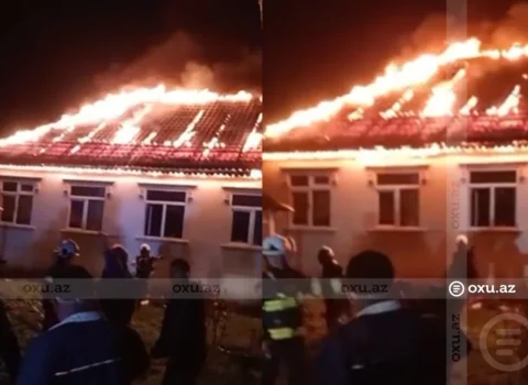 Qəbələdə fərdi yaşayış evi yanır – VİDEO