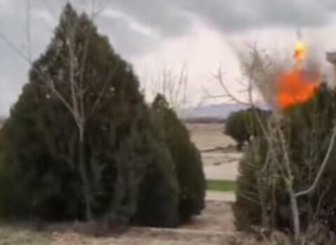 Məktəb ərazisinə düşən dronun ANBAAN VİDEOSU