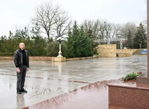İlham Əliyev Şamaxıda səfərdədir – Foto