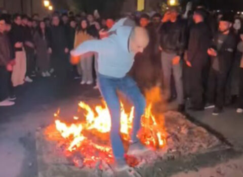 Nazir Xankəndidə tələbələrlə yallı getdi, tonqaldan tullandı – Video