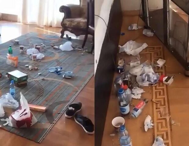 Ərəblər Bakıda evi zibilliyə döndərdi