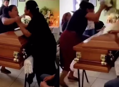 Qadınlar dəfn mərasimində saçyolduya çıxdılar