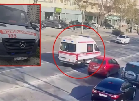 Narkotik və içki qəbul edib təcili yardım maşını ilə Bakıda oyun çıxardı – Video
