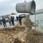 Puta gölündə su səviyyəsinin qarşısını almaq üçün əlavə beton boru quraşdırıldı