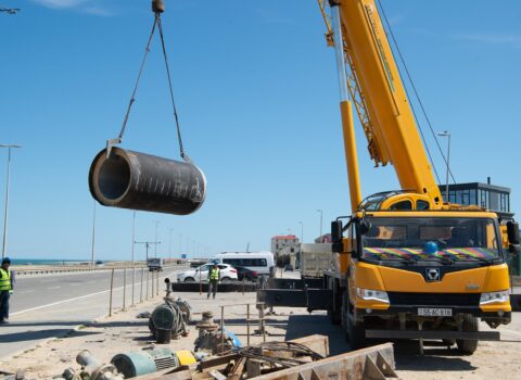 Pirşağı hövzəsi üzrə kanalizasiya kollektorları və tullantı sutəmizləyici qurğu tikilir – Video+Foto