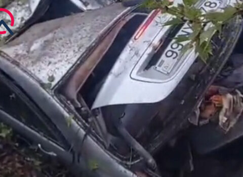 2 hərbçinin öldüyü qəzanın görüntüləri