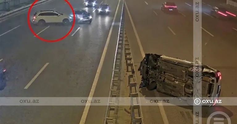 Aeroport yolunda ağır qəza – Anbaan video