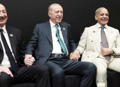 Üç liderin səmimi FOTOLARI