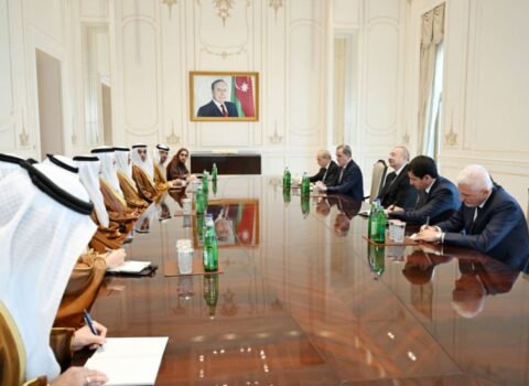 İlham Əliyev Birləşmiş Ərəb Əmirliklərinin nümayəndə heyətini qəbul edib