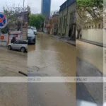 Bakıda boru partladı: küçələr sudan keçilməz oldu