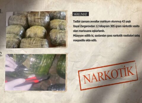 12 kq narkotik dövriyyədən çıxarılıb – VİDEO