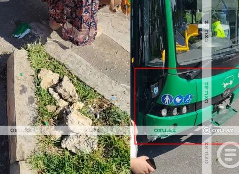 Bakıda avtobus qəzaya düşdü – VİDEO