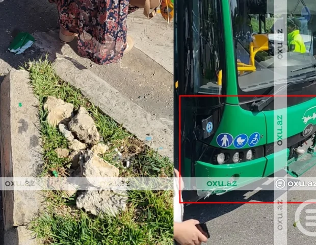 Bakıda avtobus qəzaya düşdü – VİDEO