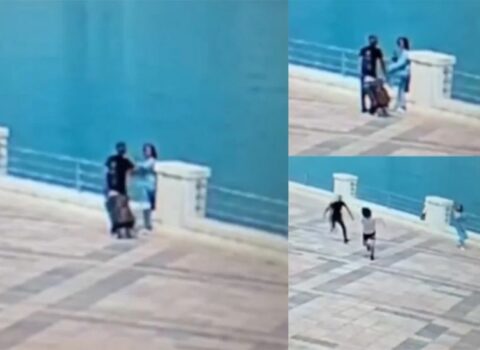 Bulvarda gənc qıza və oğlana qarşı zorakılıq hadisəsinin ANBAAN GÖRÜNTÜLƏRİ
