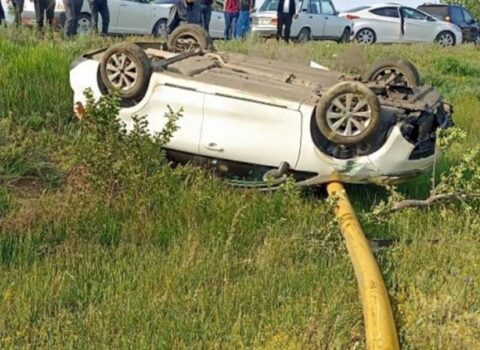 Maşın aşdı, qaz xətti zədələndi