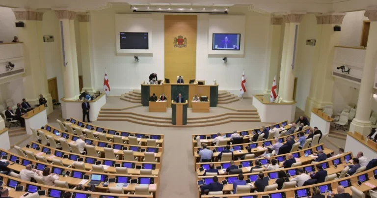 Gürcüstan parlamentinin sonuncu iclasında deputatlar dalaşıb