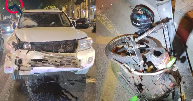 “Land Cruiser” motosikletə çırpıldı – Kuryer öldü