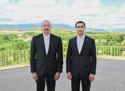 Azərbaycan və Türkmənistan prezidentləri Füzuli şəhərinin dağıdılmış yerlərinə baxıblar – FOTO