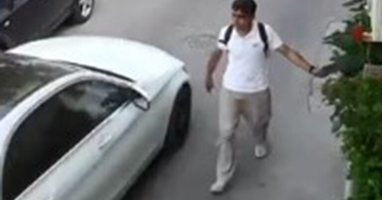 Telefonunu maşına çırpıb pul tələb edirdi, saxlanıldı – Video