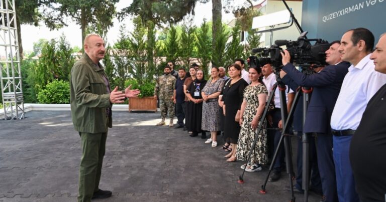 Prezident İlham Əliyev Xocavənd rayonunun Quzeyxırman kəndində olub – FOTO