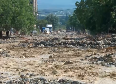 Gürcüstanda sel fəlakəti – Telavi su altında qaldı+Video