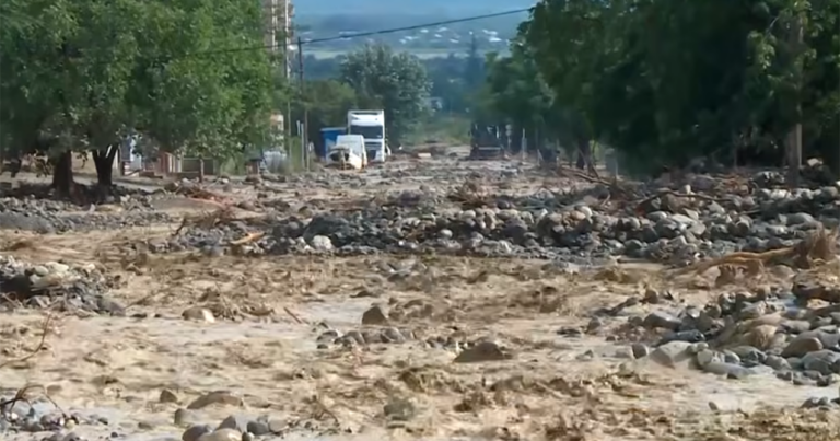 Gürcüstanda sel fəlakəti – Telavi su altında qaldı+Video
