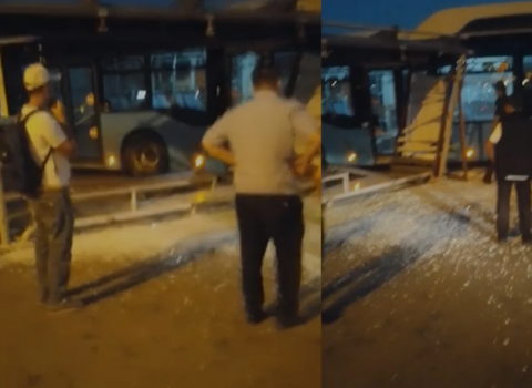 “Koroğlu”da avtobus dayanacağa çırpıldı