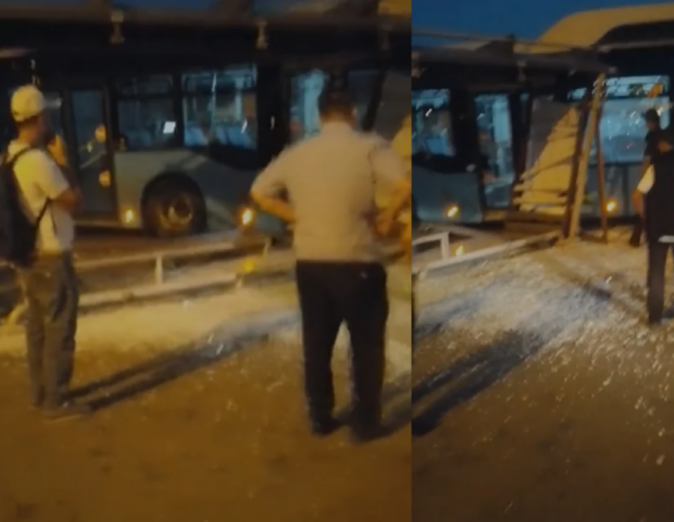 “Koroğlu”da avtobus dayanacağa çırpıldı