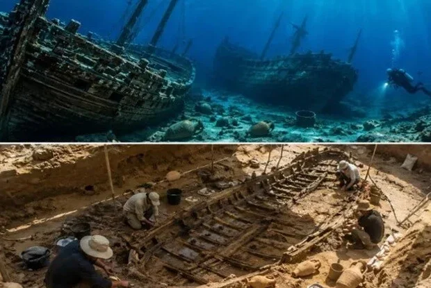 2400 il əvvəl batan gəmi daşıdığı yüklə birgə tapıldı