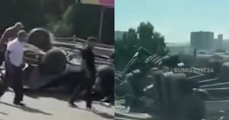 Bakı-Sumqayıt yolunda ağır qəza – Avtomobillər aşdı – (Video)