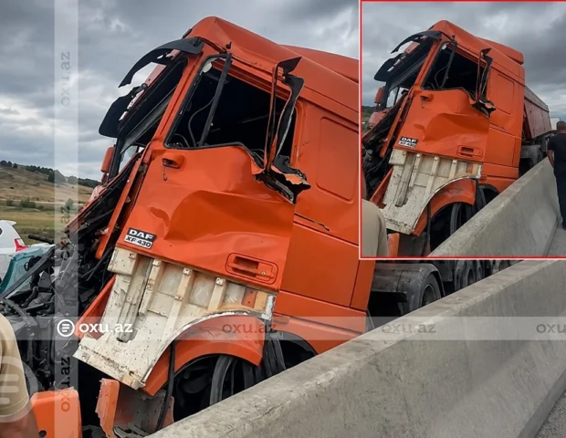 Bakı-Quba yolunda “KamAZ” aşdı, sürücü xəstəxanaya yerləşdirildi – VİDEO