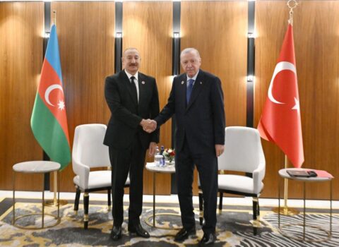 Bişkekdə Prezident İlham Əliyevin Rəcəb Tayyib Ərdoğanla görüşü oldu
