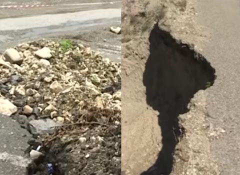 Quba-Xınalıq yolu çökdü – Video