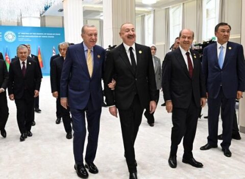 Əliyevlə Ərdoğan Bişkekdə qol-qola… – Video
