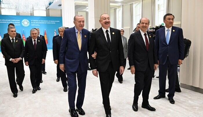 Əliyevlə Ərdoğan Bişkekdə qol-qola… – Video