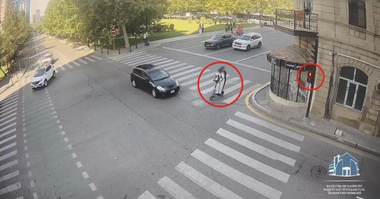 Bakıda skuter avtomobillə toqquşdu – Anbaan video