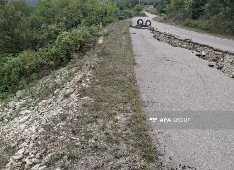 Quba-Xınalıq yolunda sürüşmə: hərəkət dayandı