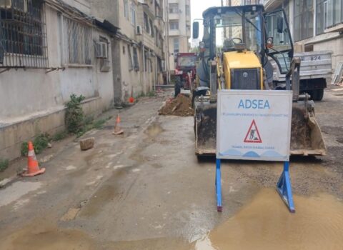 Su xəttində baş verən qəza aradan qaldırılır – Foto