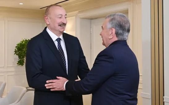 Prezident İlham Əliyev Özbəkistan Prezidenti ilə görüşüb – (Foto)