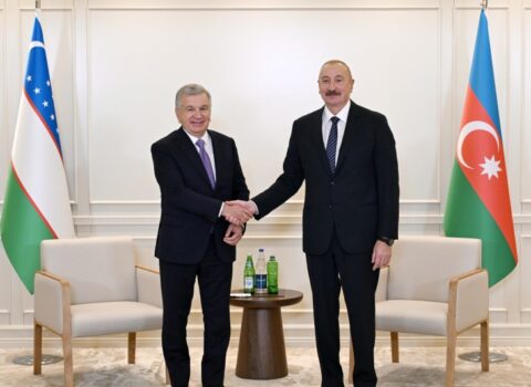 Prezident İlham Əliyev Özbəkistan Prezidenti ilə görüşüb – (Foto)