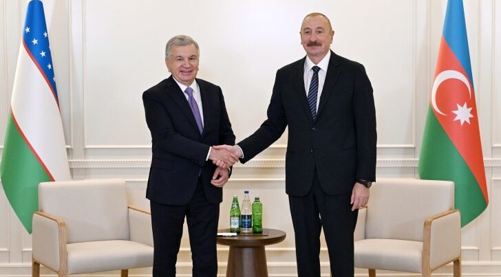 Prezident İlham Əliyev Özbəkistan Prezidenti ilə görüşüb – (Foto)