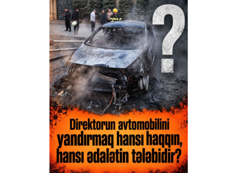 Məktəb direktorunun maşını belə yandırılıb – Anbaan video