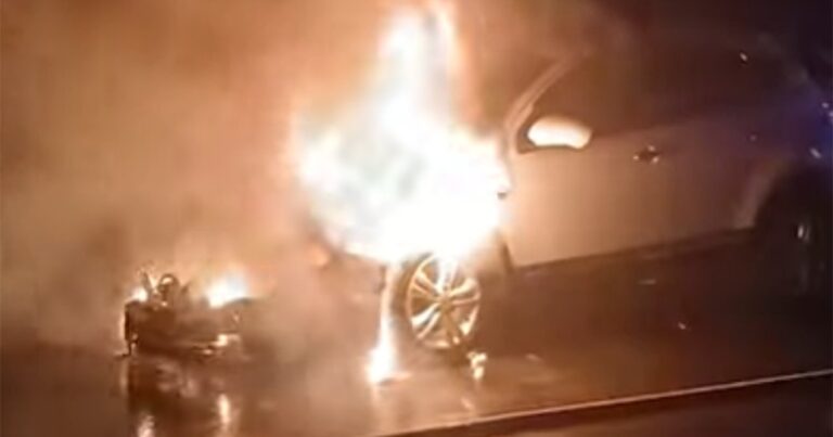 Sumqayıtda “Nissan” alışıb yandı – Video